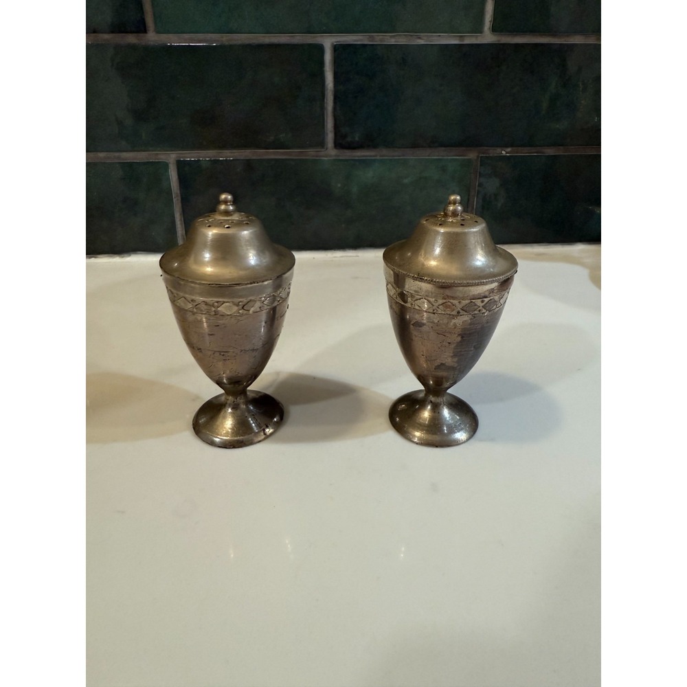 Antique Salt and Pepper Shakers Silver Germany Dep.